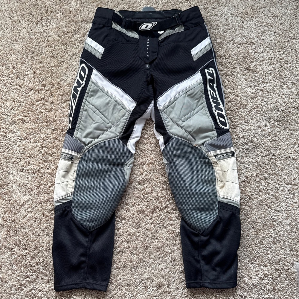 Y2K O'Neal Hardwear Motocross Pants Black Grey White Racing MX Gear Mens 32